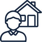 Person with house icon representation